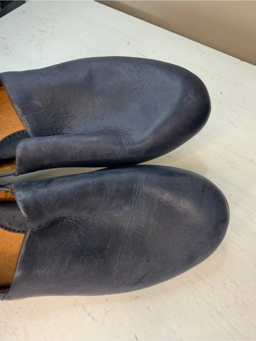B.O.C. Suree Leather Blue Slip-on Loafer Casual Shoes Size 7M